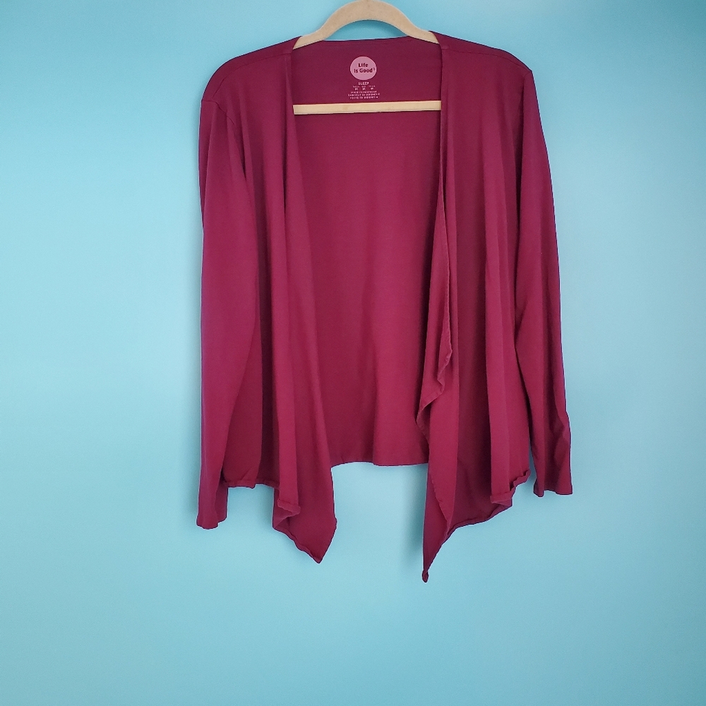 Life is Good Sleep Size Medium Maroon Cardigan